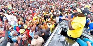 Deputy President William Ruto when he addressed residents of Kitui County.