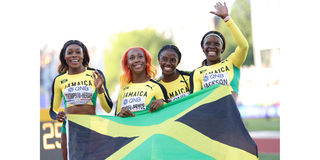 Team Jamaica, 4*100m silver medallists