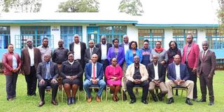 Koitalel Samoei University College management led by Prof Risely Ngala