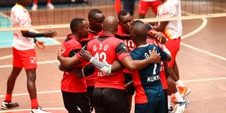 GSU players celebrate a point