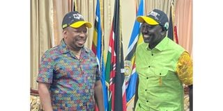 Deputy President William Ruto with Mike Sonko.