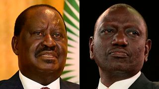 Azimio la Umoja presidential candidate Raila Odinga (left) and his UDA counterpart William Ruto.