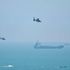Chinese military helicopters fly past Pingtan island, one of mainland China's closest point from Taiwan