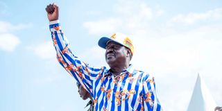 Azimio la Umoja Coalition Flag Bearer Raila Odinga in Siaya Town.