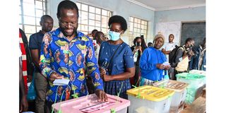 Kisumu Governor Prof Anyang' Nyong'o voting election