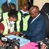 Ruto votes at Kosachei Primary School.