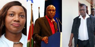 Nakuru Governor-elect Susan Kihika, outgoing Baringo Senator Gideon Moi and Siaya Senator-elect Oburu Odinga.