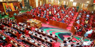 A joint sitting of parliament on May 5, 2021.