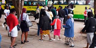 Nairobi residents leaving CBD.