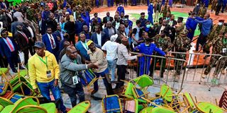 Politicians and supporters affiliated with Kenya Kwanza demand the removal of Azimio la Umoja's supporters 