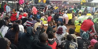 Hundreds of Dr William Ruto's supporters in Kapsabet  town praying for him after he was declared the President-Elect.