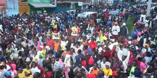 Hundreds of locals in Kabarnet town, Baringo Central celebrating after announcement of President-Elect William Ruto