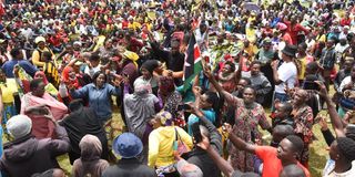 Supporters of Dr William Ruto celebrating his victory at his Sugoi home in Uasin Gishu county on August 16, 2022