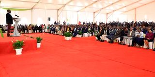 President William Ruto during the inaugural meeting with Kenya Kwanza leaders.