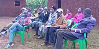 Family and friends at the home of Edwin Simatwa who was found dead at River Sosio in Kamukuywa on August 9, 2022