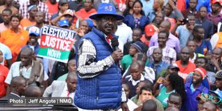 Azimio la Umoja presidential candidate Raila Odinga