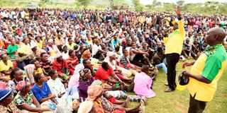 Deputy President-elect Rigathi Gachagua campaigns for Rongai Constituency UDA party candidate Paul Chebor.