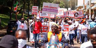 Meru residents take part in a walk to mark the start of 16 Days of Activism against Gender-Based Violence.