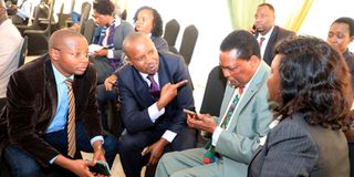 President-elect William Ruto’s lawyers at the Supreme Court sub-registry in Milimani.