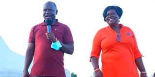 Newly elected Homa Bay Governor Gladys Wanga together with her husband George Wanga.