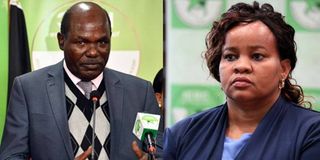 IEBC Chairperson Wafula Chebukati and vice-chairperson Juliana Cherera.