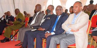 George Kinoti, Wilson Njega and  Edward Mbugua at burial of Charlton Murithi 