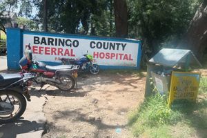 A signage at the gate of Baringo County Referral Hospital in Kabarnet.