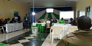 Vote tallying at Nyaki West ward.