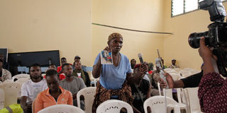 Pauline Anyango and her mother-in-law Waithera Macharia at Kayole Community Centre.