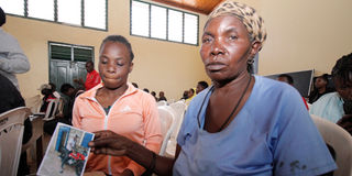 Pauline Anyango and her mother-in-law Waithera Macharia at Kayole Community Centre.