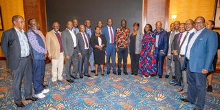 Azimio La Umoja One Kenya presidential candidate Raila Odinga and his running mate Martha Karua with Mt Kenya leaders.