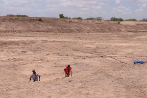 An empty water pan in Afwein village, Garissa