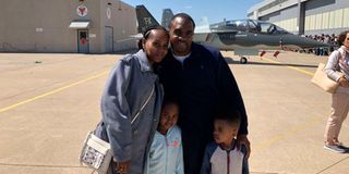 Aeronautical engineer Samuel Ndaro with his wife Eve and their children Catherine and Christopher.