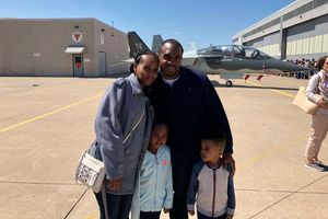 Aeronautical engineer Samuel Ndaro with his wife Eve and their children Catherine and Christopher.