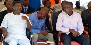 Deputy President William Ruto and ODM leader Raila Odinga.