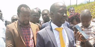 West Pokot Governor Simon Kachapin and his deputy Robert Komole at Kapenguria County Referral hospital 