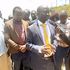 West Pokot Governor Simon Kachapin and his deputy Robert Komole at Kapenguria County Referral hospital 
