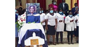 Nurses at Lydia Nyaguthii funeral