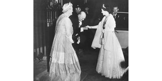 Winston Churchill kisses Queen Elizabeth II