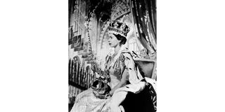 Queen Elizabeth II poses on her coronation 