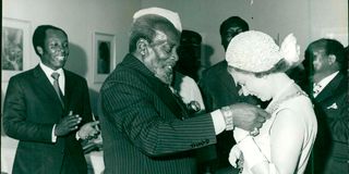 Queen Elizabeth with Jomo Kenyatta at State House, Nairobi.