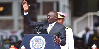 President William Ruto during his inauguration at the Kasarani Stadium on September 13, 2022.