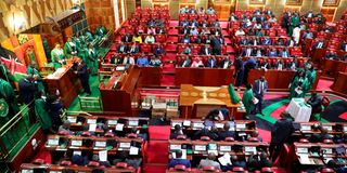 Members of the National Assembly take the oath of office.