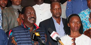 Azimio la Umoja leader Raila Odinga and his running mate Martha Karua.