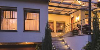 Outside of a family home.