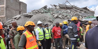 Kiambu Building Collapses onto adjacent houses