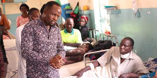 Trans Nzoia Governor George Natembeya visiting Kitale County Referral Hospital on September 26, 2022