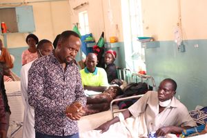Trans Nzoia Governor George Natembeya visiting Kitale County Referral Hospital on September 26, 2022