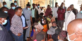 Trans Nzoia Governor George Natembeya visiting Kitale County Referral Hospital on Monday