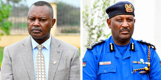 DCI George Kinoti and Inspector-General of police Hillary Mutyambai